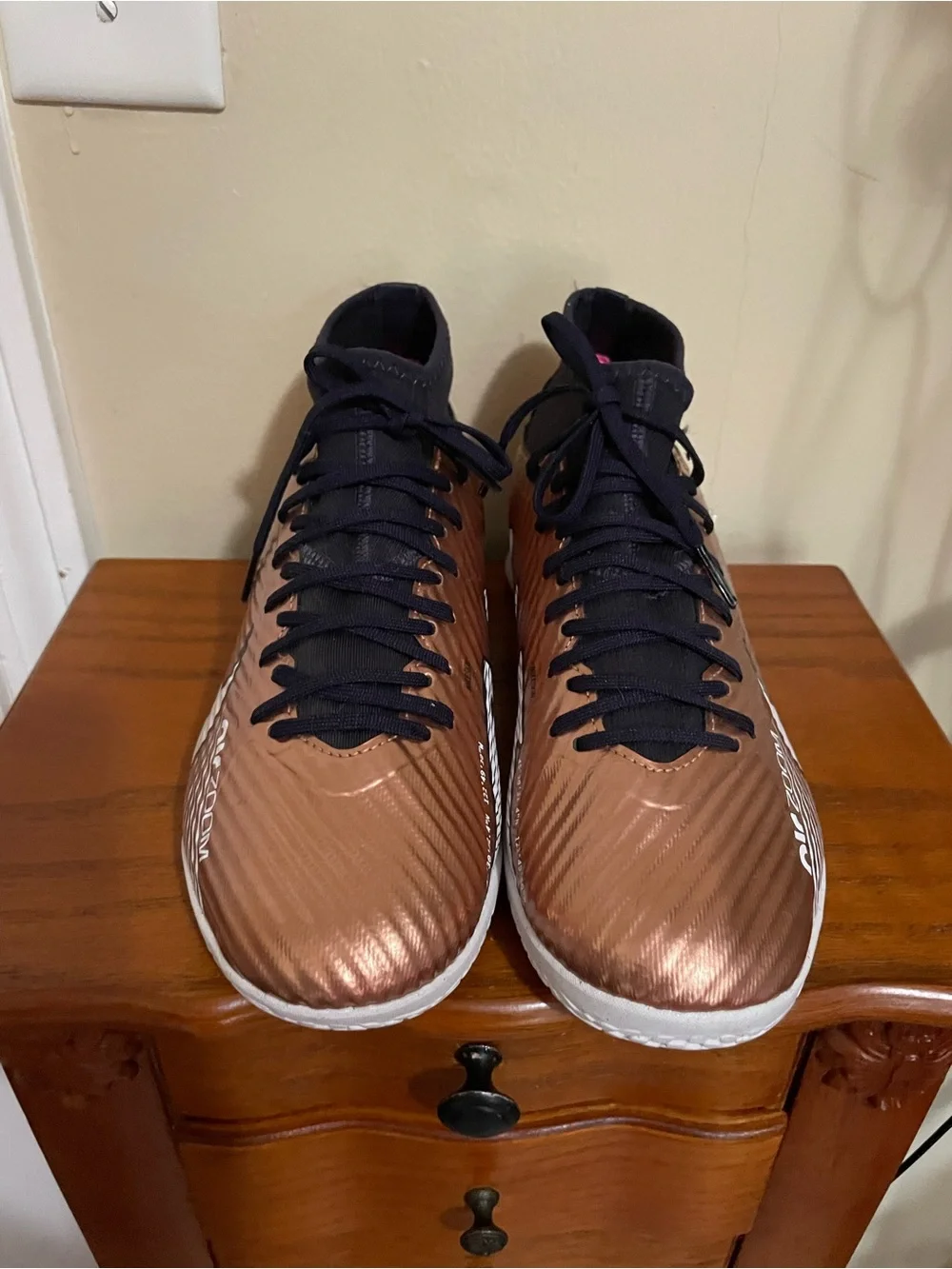 Nike Air Zoom Copper and Black Indoor Soccer Shoes - Picture 7 of 12